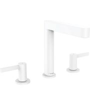 Смеситель Hansgrohe Finoris 160, с клапаном Push-Open, на 3 отв, матовый белый, 76034700