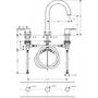 Смеситель Hansgrohe Vernis Blend, 3 отверстия, сливная гарнитура, хром, 71553000