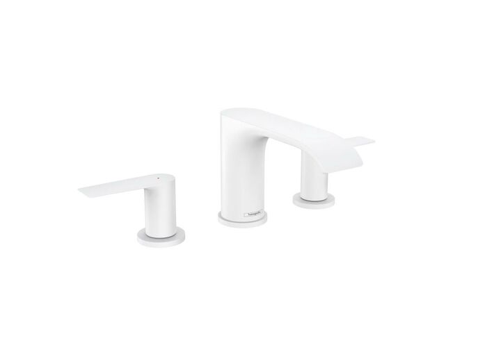 Смеситель Hansgrohe Vivenis 90, 3 отв, с донным клапаном, матовый белый, 75033700