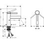 Смеситель для раковины Hansgrohe Finoris 100, с донным клапаном, черный матовый, 76010670