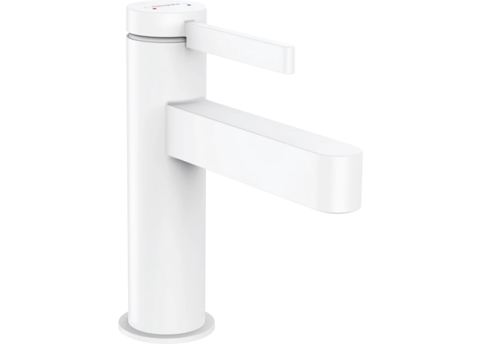 Смеситель для раковины Hansgrohe Finoris 100, с донным клапаном, матовый белый, 76010700