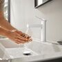 Смеситель для раковины Hansgrohe Finoris 110, с донным клапаном, матовый белый, 76020700