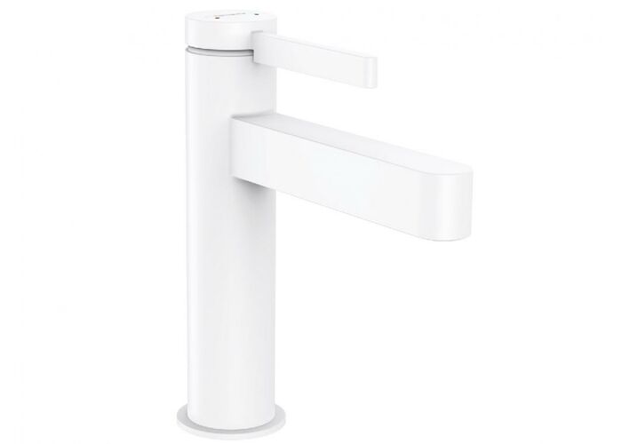 Смеситель для раковины Hansgrohe Finoris 110, с клапаном Push-Open, матовый белый, 76023700