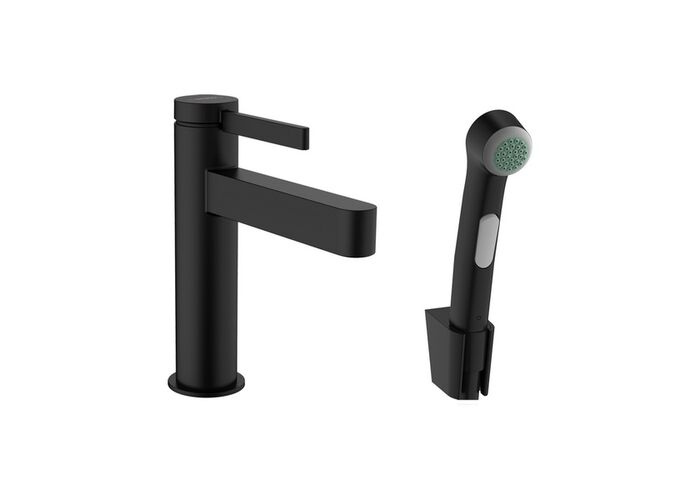 Смеситель для раковины Hansgrohe Finoris 110, с набором для биде со шлангом 1,60 м, черный, 76210670