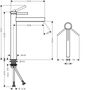 Смеситель для раковины Hansgrohe Finoris 260, с клапаном Push-Open, матовый белый, 76070700