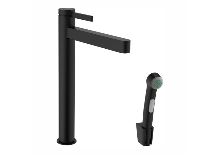 Смеситель для раковины Hansgrohe Finoris 260, с набором для биде со шлангом 1,60 м, черный, 76220670