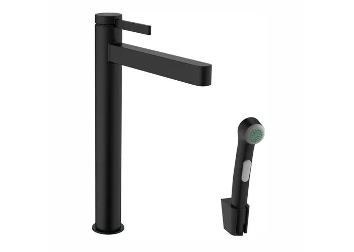 Смеситель для раковины Hansgrohe Finoris 260, с набором для биде со шлангом 1,60 м, черный, 76220670