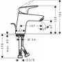 Смеситель для раковины Hansgrohe Logis 70, с сливным гарнитуром, 71170000