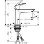 Смеситель для раковины Hansgrohe Logis Fine 110, CoolStart, без донного клапана, 71255000