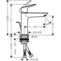 Смеситель для раковины Hansgrohe Logis Fine 110, CoolStart, с донным клапаном, 71254000