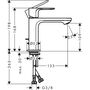 Смеситель для раковины Hansgrohe Rebris S 110, со сливным гарнитуром, хром, 72517000