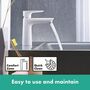 Смеситель для раковины Hansgrohe Talis E 110 CoolStart, с гарнитуром, белый матовый, 71713700