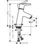 Смеситель для раковины Hansgrohe Talis S 80, без сливного набора, 72012000