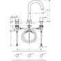 Смеситель для раковины Hansgrohe Vernis Shape 150, 3 отв, сливная гарнитура, хром, 71563000