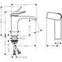 Смеситель для раковины Hansgrohe Vivenis 110, CoolStart, без гарнитуры, черный матовый, 75024670