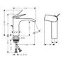 Смеситель для раковины Hansgrohe Vivenis 110, CoolStart, с гарнитуром, черный матовый, 75023670