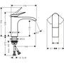 Смеситель для раковины Hansgrohe Vivenis 110, без донного клапана, хром, 75022000