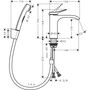 Смеситель для раковины Hansgrohe Vivenis 110, с набором для биде со шлангом 1,60 м, 75210000