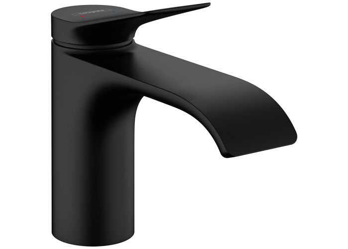 Смеситель для раковины Hansgrohe Vivenis 80, без донного клапана, черный матовый, 75012670