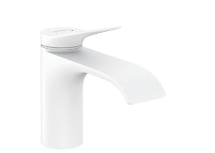 Смеситель для раковины Hansgrohe Vivenis 80, без донного клапана, матовый белый, 75012700