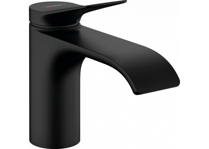 Смеситель для раковины Hansgrohe Vivenis 80, с донным клапаном, черный матовый, 75010670