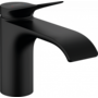 Смеситель для раковины Hansgrohe Vivenis 80, с донным клапаном, черный матовый, 75010670