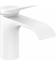 Смеситель для раковины Hansgrohe Vivenis 80, с донным клапаном, матовый белый, 75010700