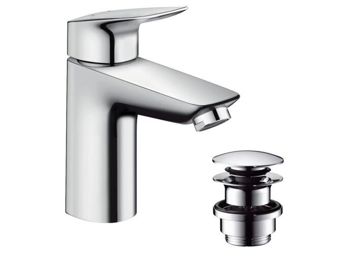 Смеситель для умывальника Hansgrohe Logis 100, Click Clack, 71107000