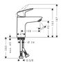 Смеситель для умывальника Hansgrohe Logis 100, Click Clack, 71107000