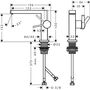 Смеситель для умывальника Hansgrohe Tecturis E 110, со сливным гарнитуром, хром, 73020000