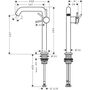 Смеситель для умывальника Hansgrohe Tecturis S 240, сливной гарнитур, хром, 73370000