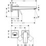 Смеситель настенный для раковины Hansgrohe Metropol, излив 225 мм, 32526140