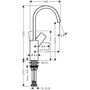 Смеситель поворотный Hansgrohe Vivenis 210, без донного клапана, хром, 75032000