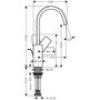 Смеситель поворотный Hansgrohe Vivenis 210, с донным клапаном, хром, 75030000