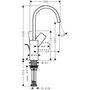 Смеситель поворотный Hansgrohe Vivenis 210, с донным клапаном, матовый белый, 75030700