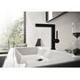 Смеситель с поворотным изливом Hansgrohe Finoris 230, Push-Open, черный матовый, 76060670