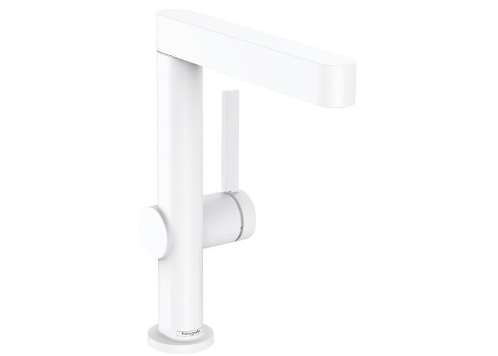 Смеситель с поворотным изливом Hansgrohe Finoris 230, Push-Open, матовый белый, 76060700