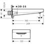 Излив на ванну Hansgrohe Metropol, 32543000