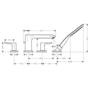 Смеситель на край ванны Hansgrohe Metris, 4 отверстия, 31442000