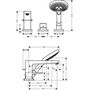 Смеситель на край ванны Hansgrohe Metropol, 3 отверстия, 74551000