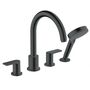 Смеситель на край ванны Hansgrohe Vernis Shape, 4 отверстия, матовый черный, 71459670