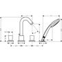 Врезной смеситель для ванны Hansgrohe Logis, 4 отверстия, 71314000