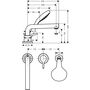 Врезной смеситель для ванны Hansgrohe Тalis S, 3 отверстия, 72417000