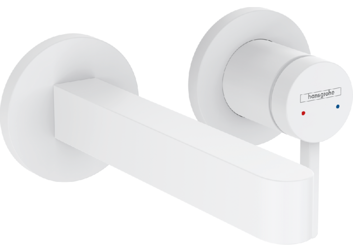 Смеситель Hansgrohe Finoris, настенный, с изливом 165 мм, матовый белый, 76051700