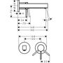 Смеситель Hansgrohe Finoris, настенный, с изливом 165 мм, матовый белый, 76051700
