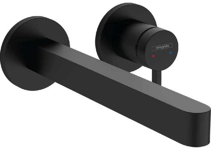 Смеситель Hansgrohe Finoris, настенный, с изливом 225 мм, черный матовый, 76050670