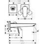Смеситель для раковины Hansgrohe Logis Fine, настенный, 71256000