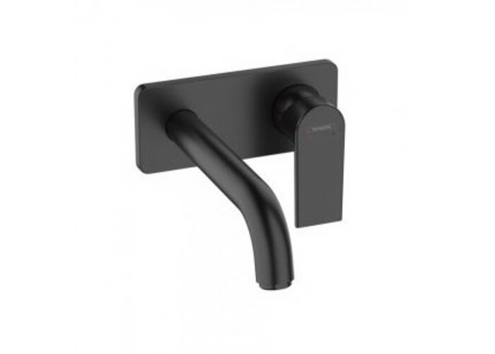 Смеситель для раковины Hansgrohe Vernis Shape, настенный, излив 20,4 см, матовый черный, 71578670