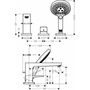 Смеситель на край ванны Hansgrohe Metropol, 3 отверстия, 32551000