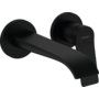 Смеситель настенный Hansgrohe Vivenis 195, с донным клапаном, черный матовый, 75050670